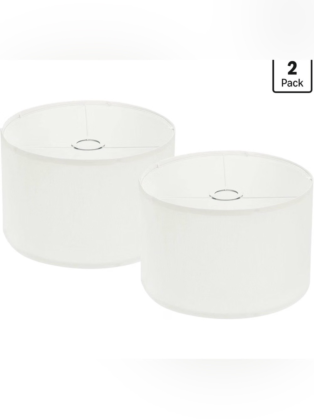 White Drum Lamp Shade Set - 2 Pack